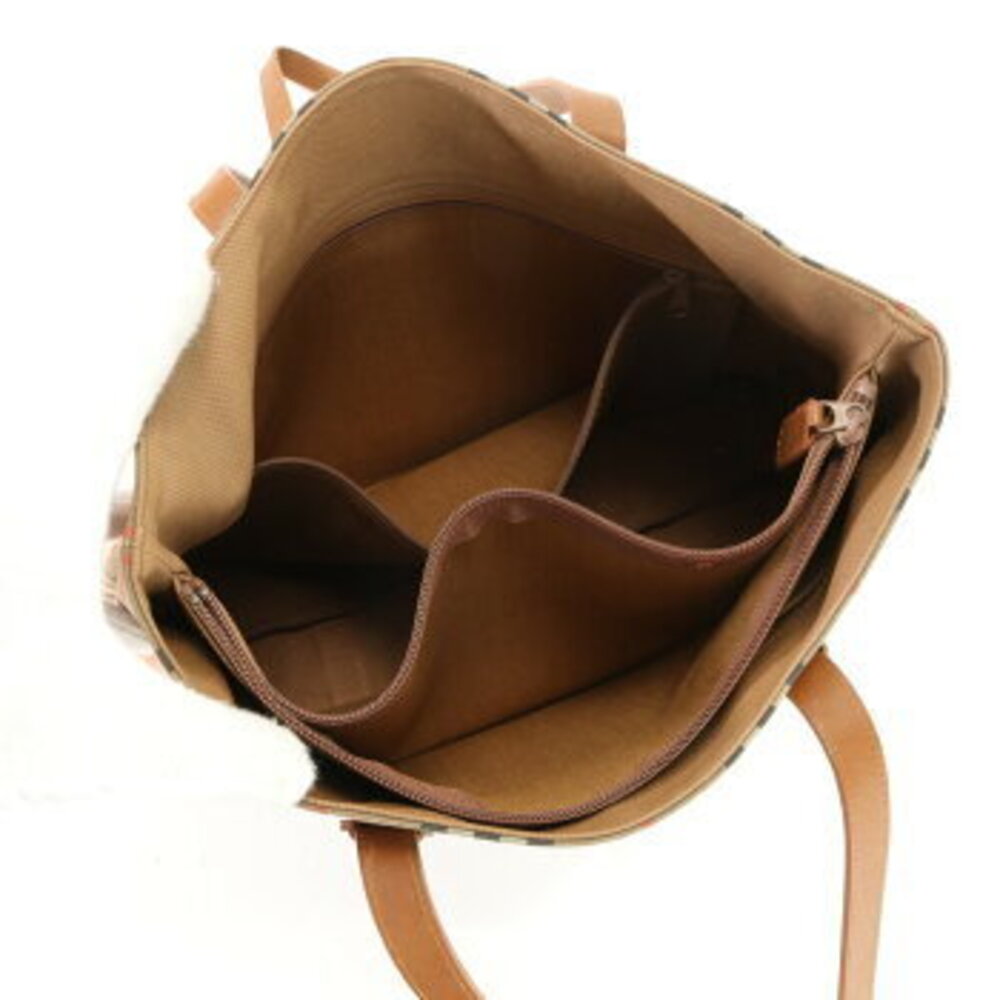 Burberry Nova check horse logo leather tote bag shoulder business document brown - Picture 13 of 14
